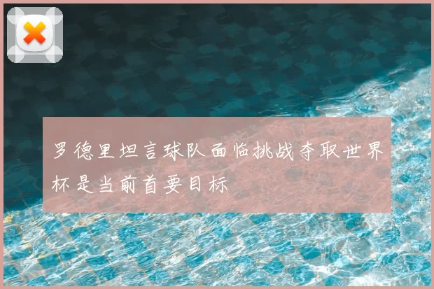 罗德里坦言球队面临挑战夺取世界杯是当前首要目标